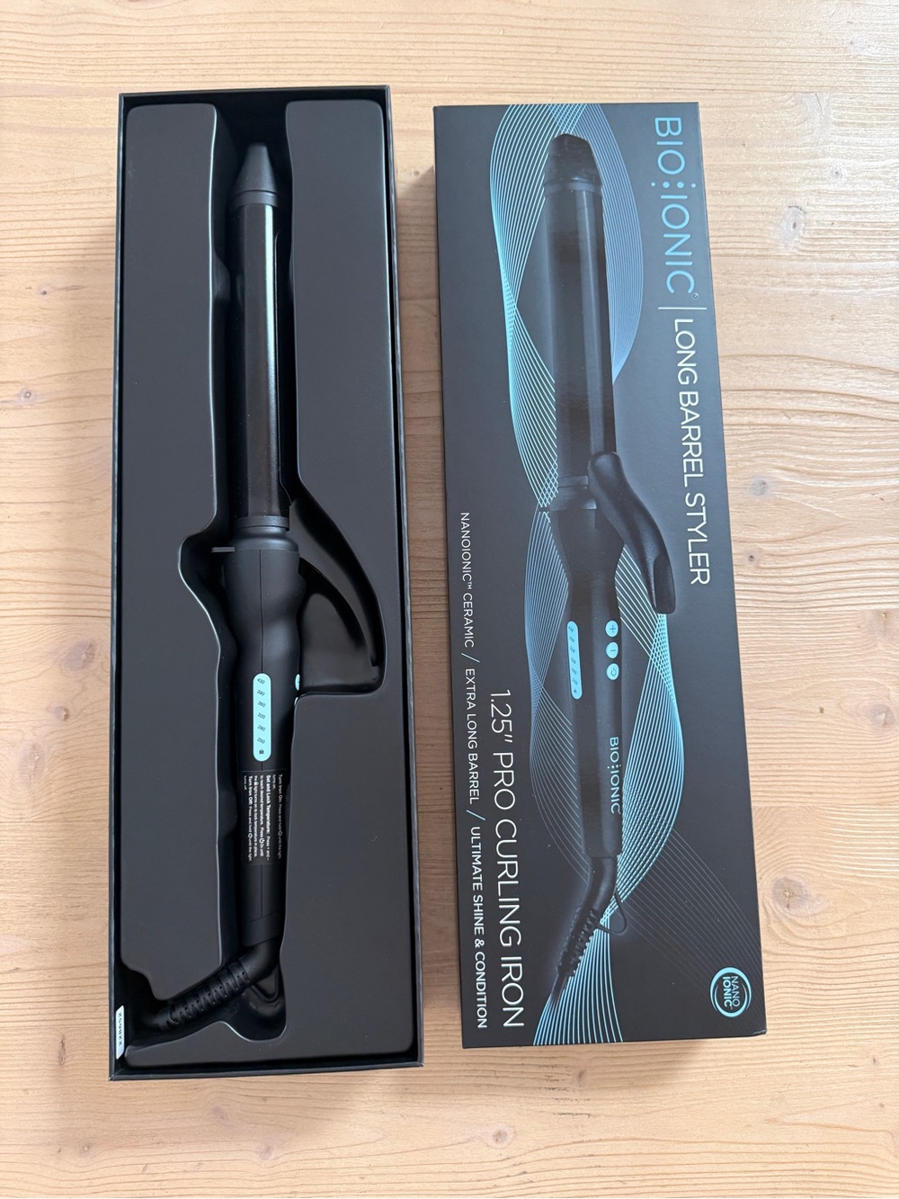 Bio Ionic 1.25" Pro Long Barrel Curling Iron - Black